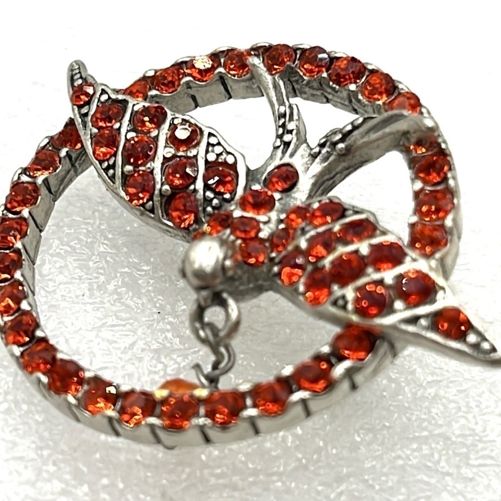 Bird Pendant Red Crystal Bird In Flight Pearl Drop Bird | Pilgrim Danish Design